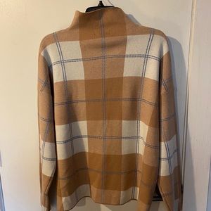 Rachel Zoe Plaid Mock Turtleneck Sweater Sz XL